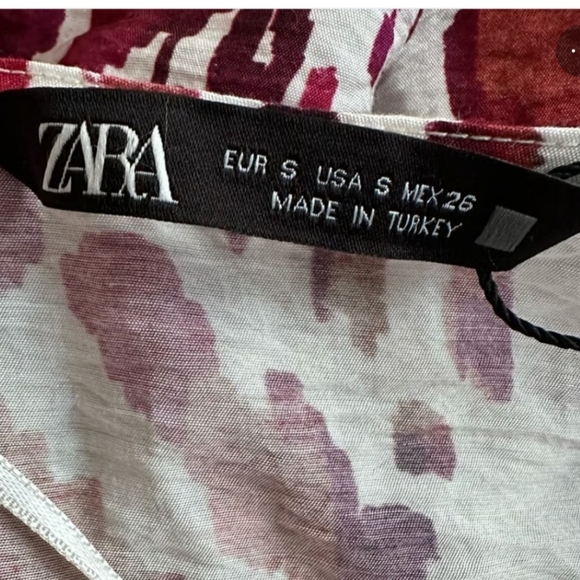 Zara abstract geometric print top with knot - Picture 3 of 5